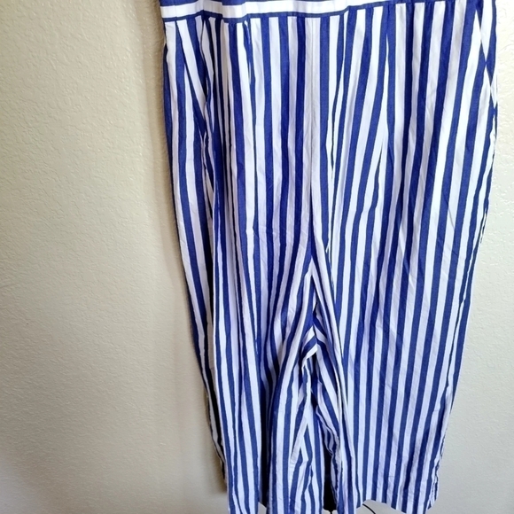 J. Crew Blue White Striped Halter Jumpsuit H7371 Women's Size 12 - Picture 7 of 10